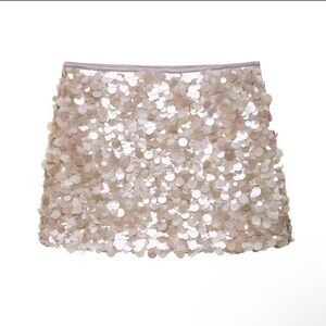 Sequined Mini Skirt in Champagne